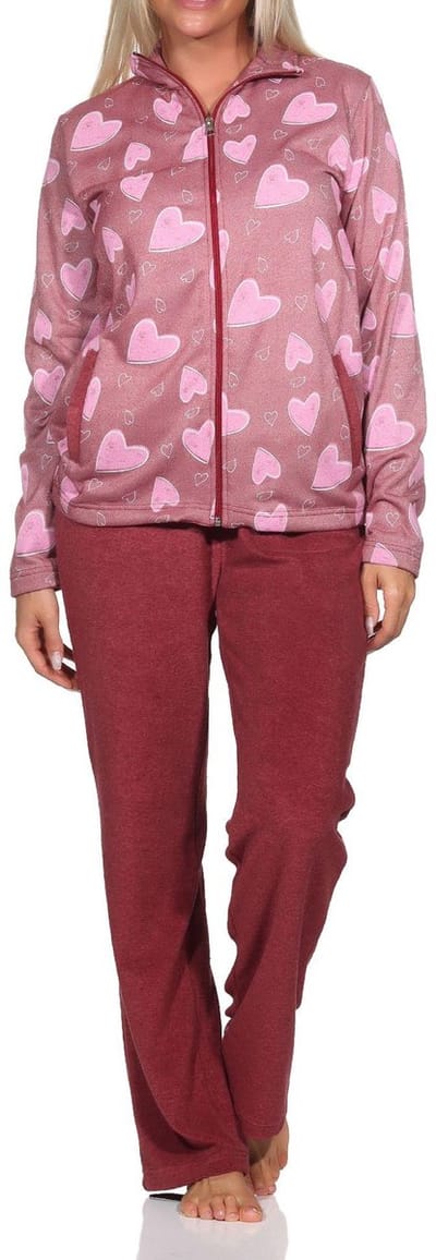 Normann Dames Lange Mouw Homewear in Heart Optics - Ook in Oversize