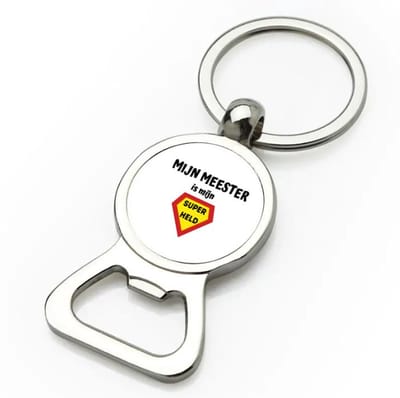 Akyol - mijn meester is mijn superheld flesopener - Meester - super meester - verjaardag - cadeautje voor meester - meester artikelen - kado - geschenk - collega's - 9 bij 3 cm