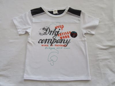 dirkje ,jongens, t-shirt korte mouw , wit , orange ,artisan work , 98 - 3 jaar