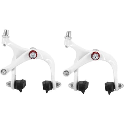 Paar witgelakte aluminium road-fixie remklauwen voor wielen Newton