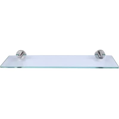 Aquavive Glazen Wandplank - Zwart Satijn - Rvs Bevestiging - 57x15,5x7cm