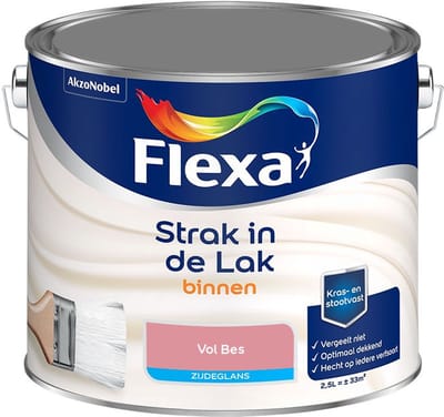 Flexa - Strak In De Lak Binnenlak Zijdeglans - Vol Bes - Mengverf - 2,5 L