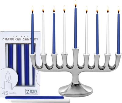 Moderne Menorah - Kaarsenhouder - Feestelijke sfeer - Massief aluminium - 11 x 6 inch - Olie gewreven