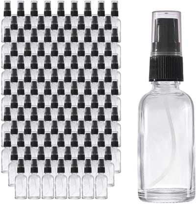 Oputec 143 x 30ml pompflesjes – helder glas crèmespender & lotionspender – navulbaar & herbruikbaar