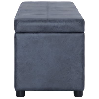 vidaXL - Bankje - met - opbergvak - 116 - cm - kunstsuède - grijs