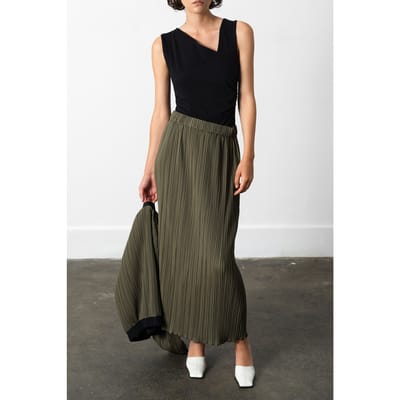 French Connection Niri Plisse Columned Midi Skir Khaki Green Größe: S | Maxiröcke Outlet | Damen | Braun