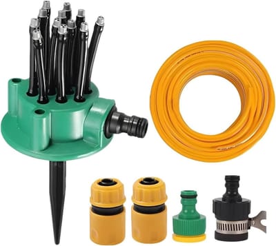 Gazon Sproeier - Waterbesparend Irrigatiesysteem - Tuin Bewateren - Verstelbaar Groot Bereik - 32 x 32 x 12 cm - Groen