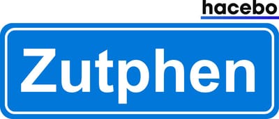 Hacebo - Plaatsnaam Sticker - 29x10 CM - Zutphen sticker - Verkeersborden sticker - grappige cadeaus - Zutphen