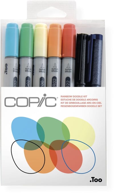 copic marker ciao 7er set doodle kit rainbow