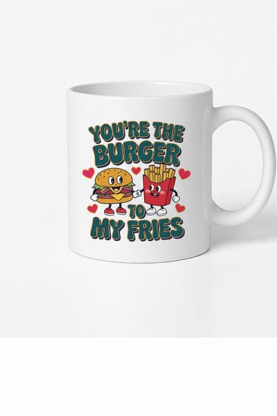 Grappige Mok 'You're The Burger To My Fries' - Uniek Koppel & Vriendschap Cadeau