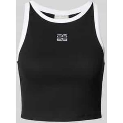 Korte top met labelstitching, model 'drew'