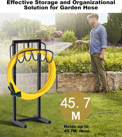 Tuinslanghouder Vrijstaand - Slanghouder Tuin - Georganiseerd Water Geven - 4 Verbeterde Ankers - 46m Slang Capaciteit