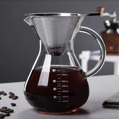 Fabriek directe verkoop glazen koffiepot handgezette koffie deelpot hoog borosilicaatglas filter