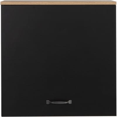 Bovenkast Manno 60cm met 1 deur - zwart/eik