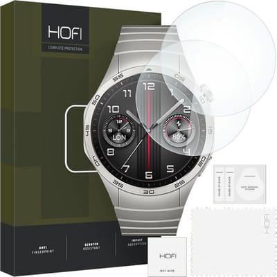 HOFI PRO+ Beschermfolie voor Huawei Watch GT 4 46mm, Set van 2 stuks, Gehard Glas
