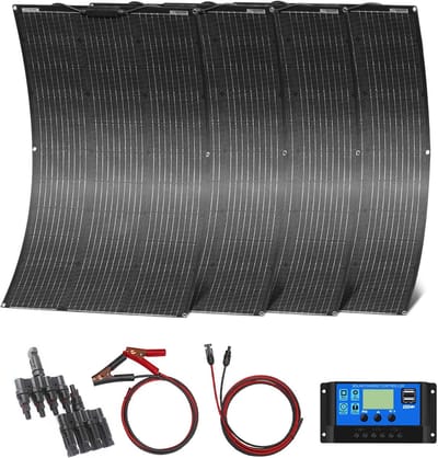 Zonnepaneel Kit - ETFE Flexibel - Energie Opwekken - Hoge Lichtdoorlatendheid - 400 Watt - Zwart