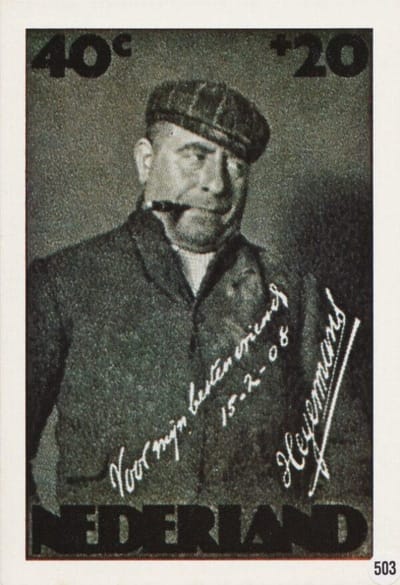 Briefkaart met afbeelding Toneelschrijver Herman Heijermans postzegel