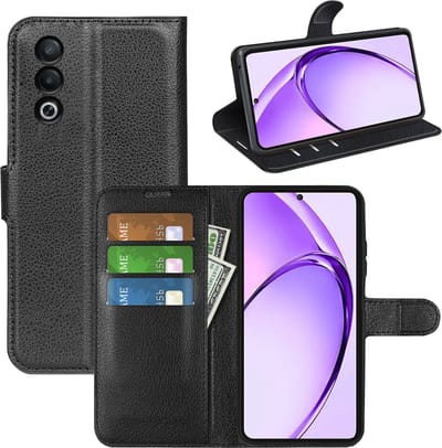 MobyDefend Hoesje - Geschikt voor Oppo A80 5G - Kunstleren Wallet Book Case (Sluiting Voorkant) - Zwart