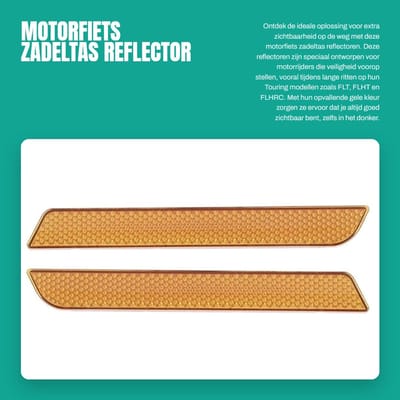 Dailygoods- Zadeltas Veiligheidswaarschuwing - Motorzadeltasreflector - Reflector - Zijmarkeringsreflector - Geschikt voor FLT/FLHT/FLHRC - Paar - Motorreflector