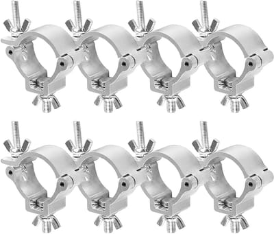 Zware Aluminium Truss Klemmen voor Verlichting - 8 Stuks O Klemmen voor Stage en DJ - 100kg Belastbaarheid, Geschikt voor 48-51mm Traverse
