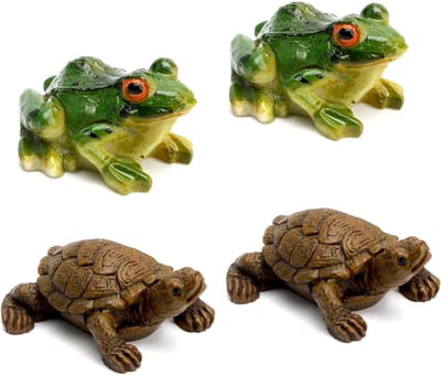 Schildpaddecoratie - 2 harskikkers voor flessentuin - mini-vijver en tuin - vijverdecoratie voor buiten - simulatie schildpad voor miniatuur tuin