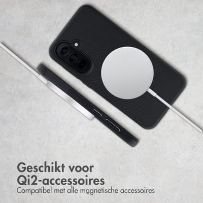 Accezz Hoesje - Geschikt voor Samsung Galaxy A37 (5G) - Tough Backcover met Magnetische Ring - Zwart