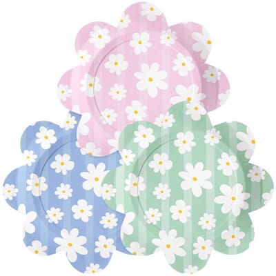 Globos Paper Plates 23cm Daisies - 8 pcs.