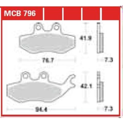 Remblokset, schijfrem TRW MCB796