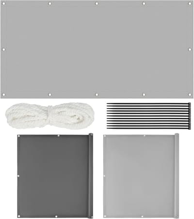 Waterdicht rechthoekig zonnezeil met 95% UV-bescherming, weerbestendig 420D polyester, ideaal voor tuin, balkon en terras (lichtgrijs, 2 x 3 m)