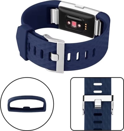 CHPN - Silicone band geschikt voor Fitbit Charge 2 - Blauw - Maat L - Horlogebandje - Fitbitbandje