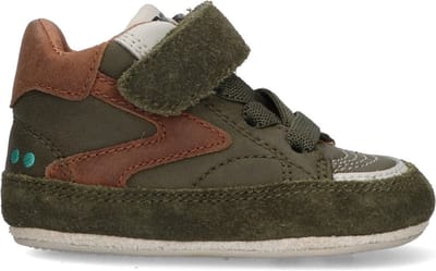 BunniesJR 224526-469 Jongens Babysneakertjes - Groen - Nubuck - Veters