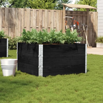 vidaXL - Plantenbak - 100x100 - cm - massief - grenenhout - zwart