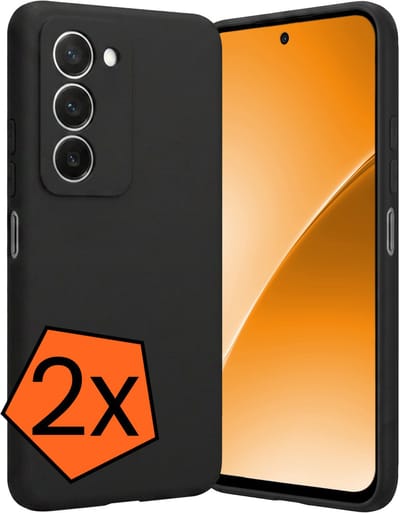 Hoes - 2 Stuks - Geschikt voor Xiaomi 15 - Sterk & Shockproof - Case Siliconen - Back Cover - Telefoon Hoes - Zwart