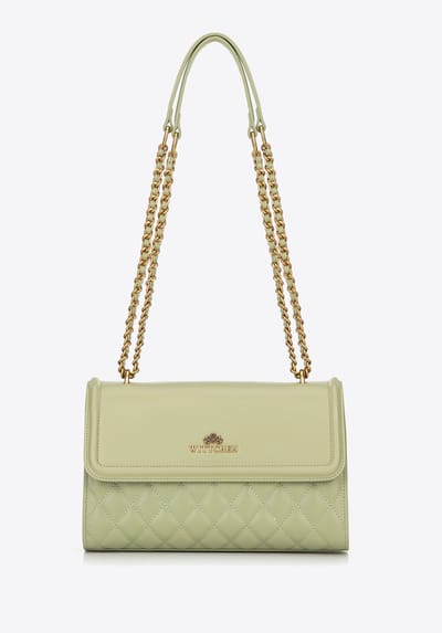 Wittchen Dames Messenger Bag van echt leer met stiksel in pistache