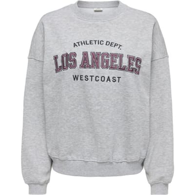Jacqueline de Yong Trui Jdymesa Life L/s O-nk Emb Sweat Jrs 15370526 Light Grey Mela/los Angeles Dames Maat - XS