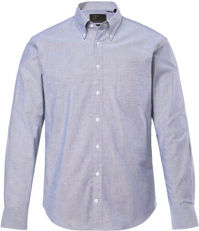 JP 1880 - Heren - Oxford-overhemd FLEXNAMIC® lange mouwen buttondown-kraag - Navy blauw - Maat L