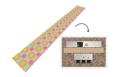 Keukenloper 400x50 cm - Keukenmat vinyl Flower Power - Design - Hippie - Keukenmatten loper - Keuken vloerkleed tapijt