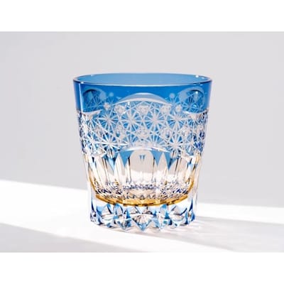 Japan Koninklijk Exclusief Diep Gravure Kristalglas Dageraad Eerste Licht Edo Kiriko Whiskyglas High End Cadeau Sterke Drank Wijn Brandy Snifter 320ml blauw