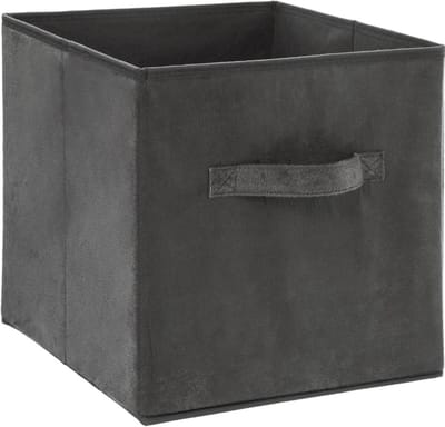 5Five Opbergmand/kastmand - grijs - 29 liter - 31 x 31 x 31 cm - Opbergboxen - Vakkenkast manden - polyester