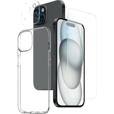 Northjo Apple iPhone 15 All-in-One Protection Pack Transparant