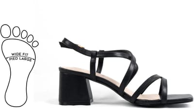 Verstelbare sandalen met brede neus en hak, model H - Eva