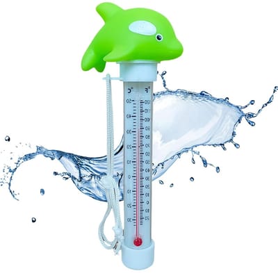 Zwembad Thermometer - Watermeter Bad - Temperatuur Meten - Drijvend Cartoon Ontwerp - 21 cm Lengte - Groen