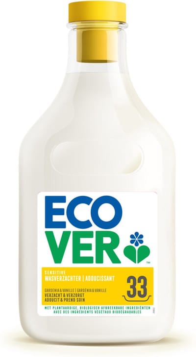 Ecover Wasverzachter - Voordeelverpakking 6 x 1 L - 198 wasbeurten - Plantaardig & Biologisch afbreekbaar - Gardenia & Vanille geur