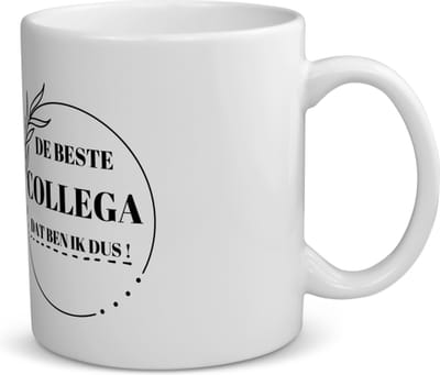 Akyol - de beste collega dat ben ik dus koffiemok - theemok - Collega - beste collega - liefste collega - afscheids cadeau - verjaardag - cadeau - kado - bedankje - 350 ML inhoud