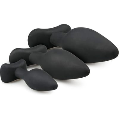 EasyToys - Siliconen Buttplugsetje - 3 Buttplugs - Buttplug - Buttplug Set - Anal Plug - Sex Toys voor Vrouwen en Mannen - Seksspeeltjes - Butt Plug - Zwart