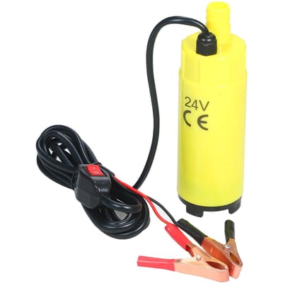 Draagbare Elektrische Pomp Dompelpomp voor Brandstofoverdracht met Uitlaatmaat van 19mm Filter 2 Alligatorklemmen 24V