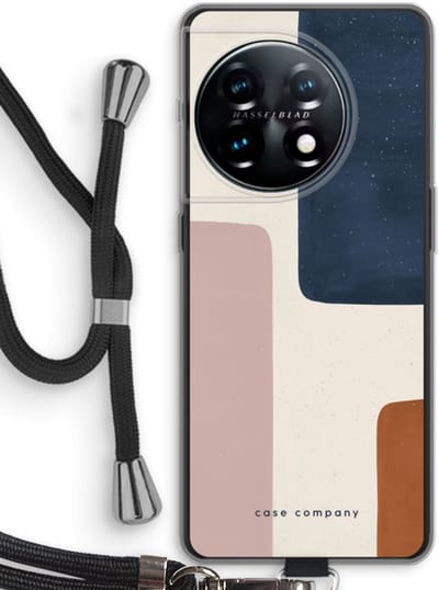 Case Company® - Hoesje met koord geschikt voor OnePlus 11 hoesje met Koord - Geo #5 - Telefoonhoesje met Zwart Koord - Bescherming aan alle Kanten en Over de Schermrand