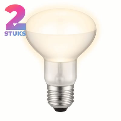 2x Reflector Gloeilamp E27 - 40W - Warm Wit Licht (2700K) - 300 lm - 1 jaar - Dimbaar - R63