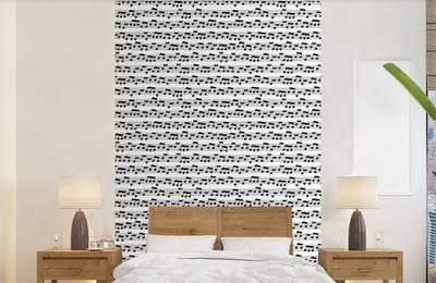 Behang - Fotobehang Muziek - Patronen - Muzieknoten - Breedte 140 cm x hoogte 220 cm