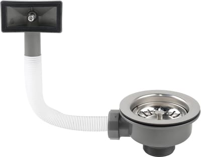 114 mm, sifon keukenspoelbak met overloop, zeefmand voor spoelbak, geschikt voor keukenspoelbakfiltratie